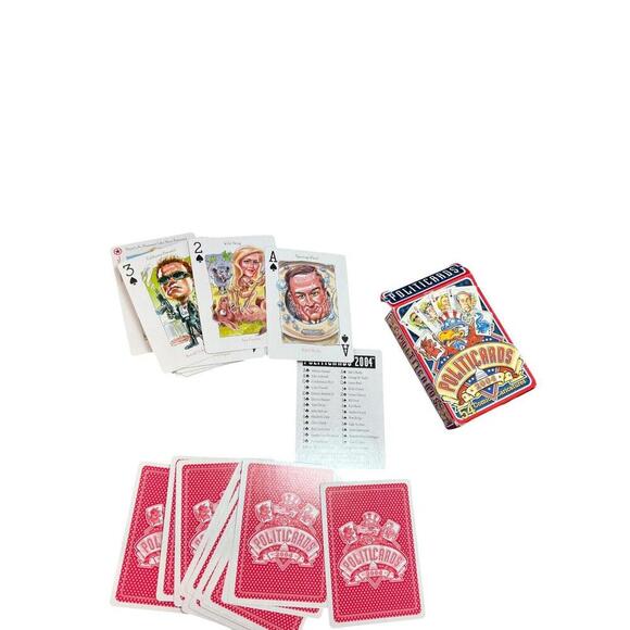 Vintage Politicards 2004 Playing Cards Deck Political Players Caricatures - Picture 1 of 9